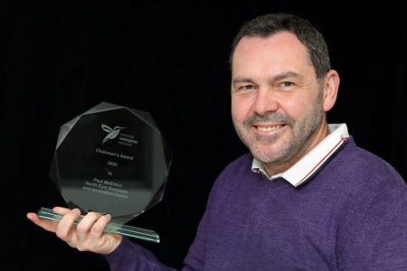 Paul McEldon with award